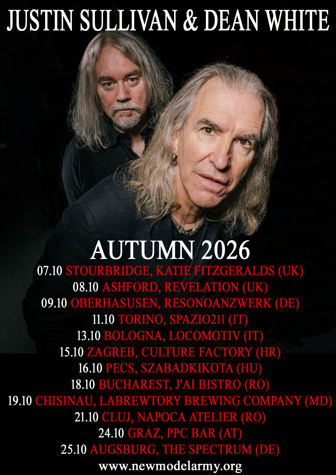 Justin Sullivan & Dean White Autumn 2026